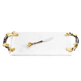 Golden Ginkgo Cheese Board with Knife, Michael Aram - RSVP Style